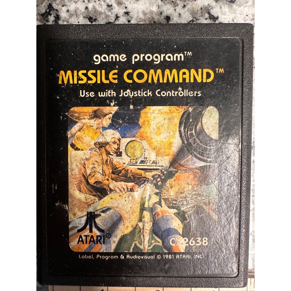 Atari Missile Command Game‎ Program Cartridge 1981 Vintage Retro Gaming